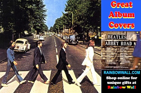 Great Album Covers - Abby Road  The Beatles  Rainbow Wall      Iconic Record Album Cover